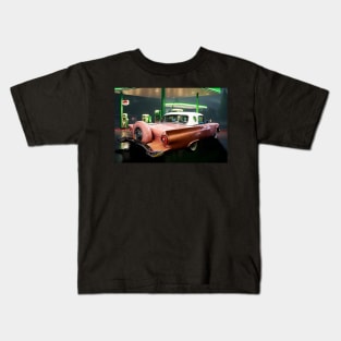 1957 Ford Thunderbird at the Old Gas Station Kids T-Shirt